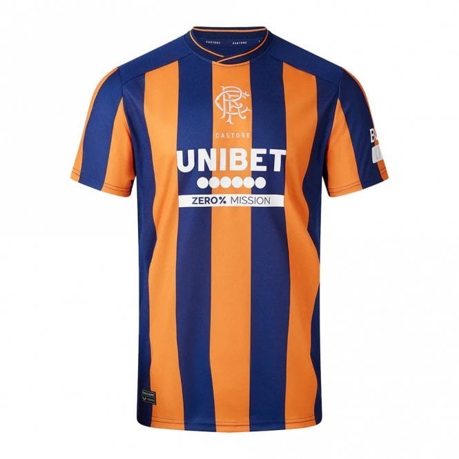 CASTORE RANGERS THIRD SS SHIRT - BLUE DEPTHS / VIBANT ORANGE