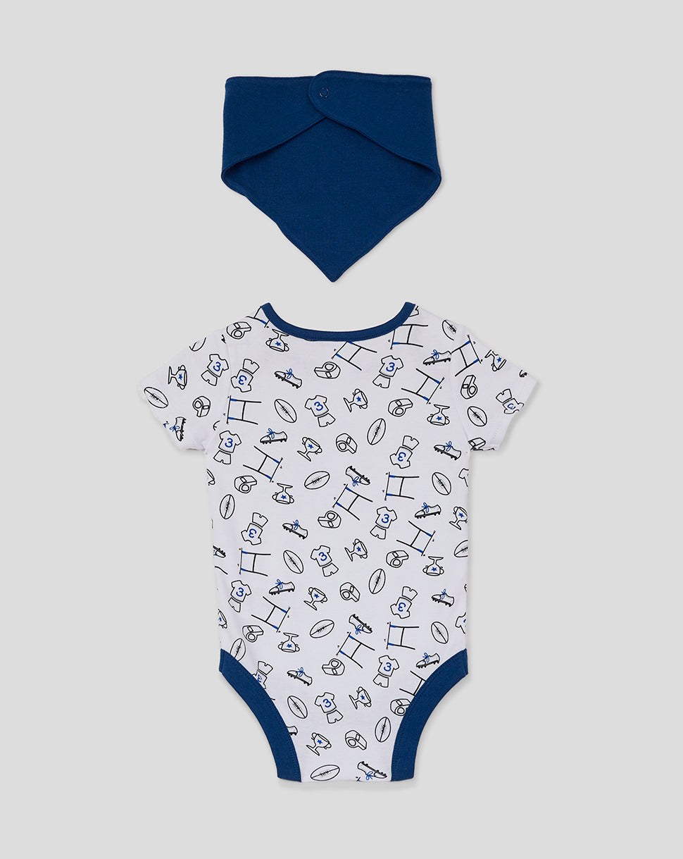 CASTORE LEINSTER CORE BABY SET 1 (VEST & BIB) - WHITE/NAVY