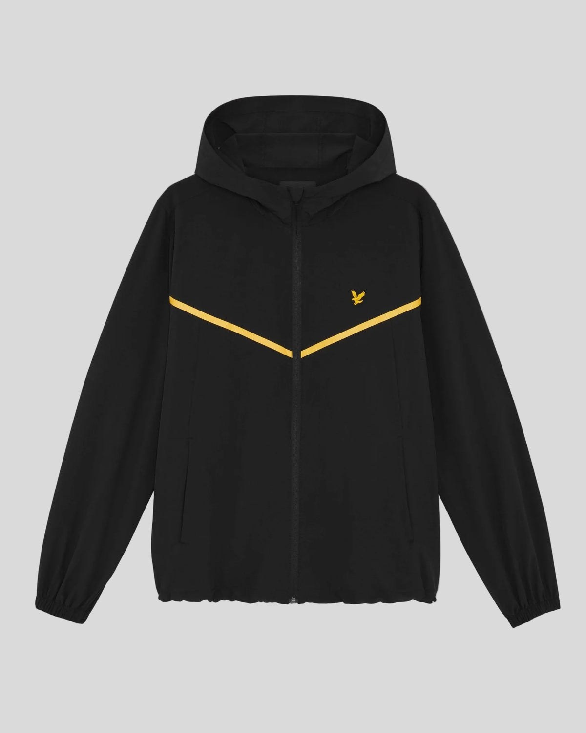LYLE & SCOTT STRIPED TRACK JACKET - JET BLACK