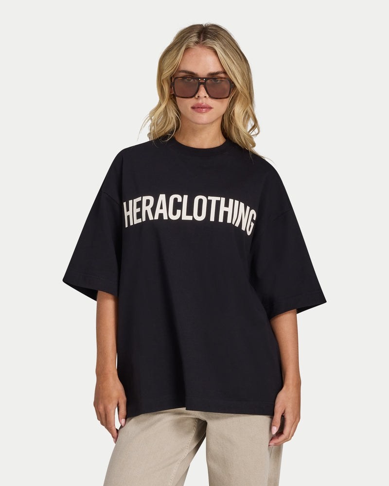 HERA WOMENS HERACLOTHING OVERSIZED T - SHIRT - BLACK