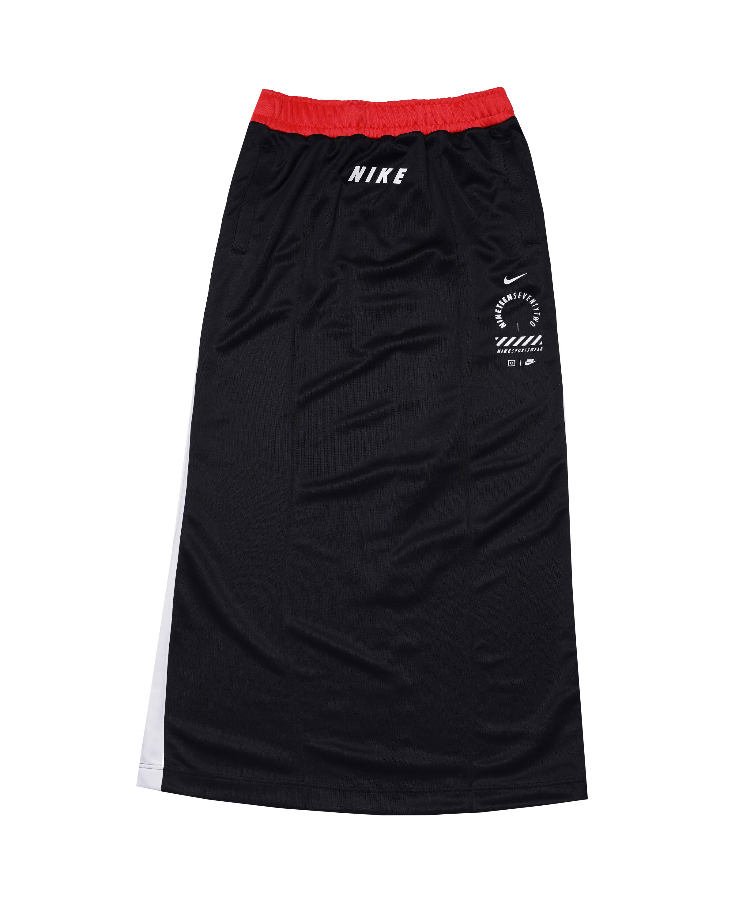 NIKE W NSW PK SKIRT SW - BLACK/LT CRIMSON