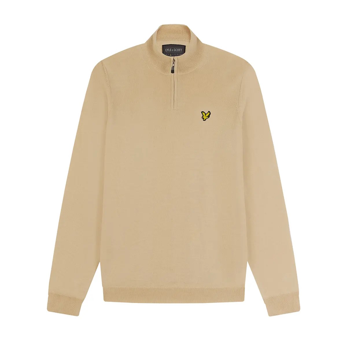 LYLE & SCOTT GOLF CORE 1/4 ZIP MERINO MIX - SAND DUNE