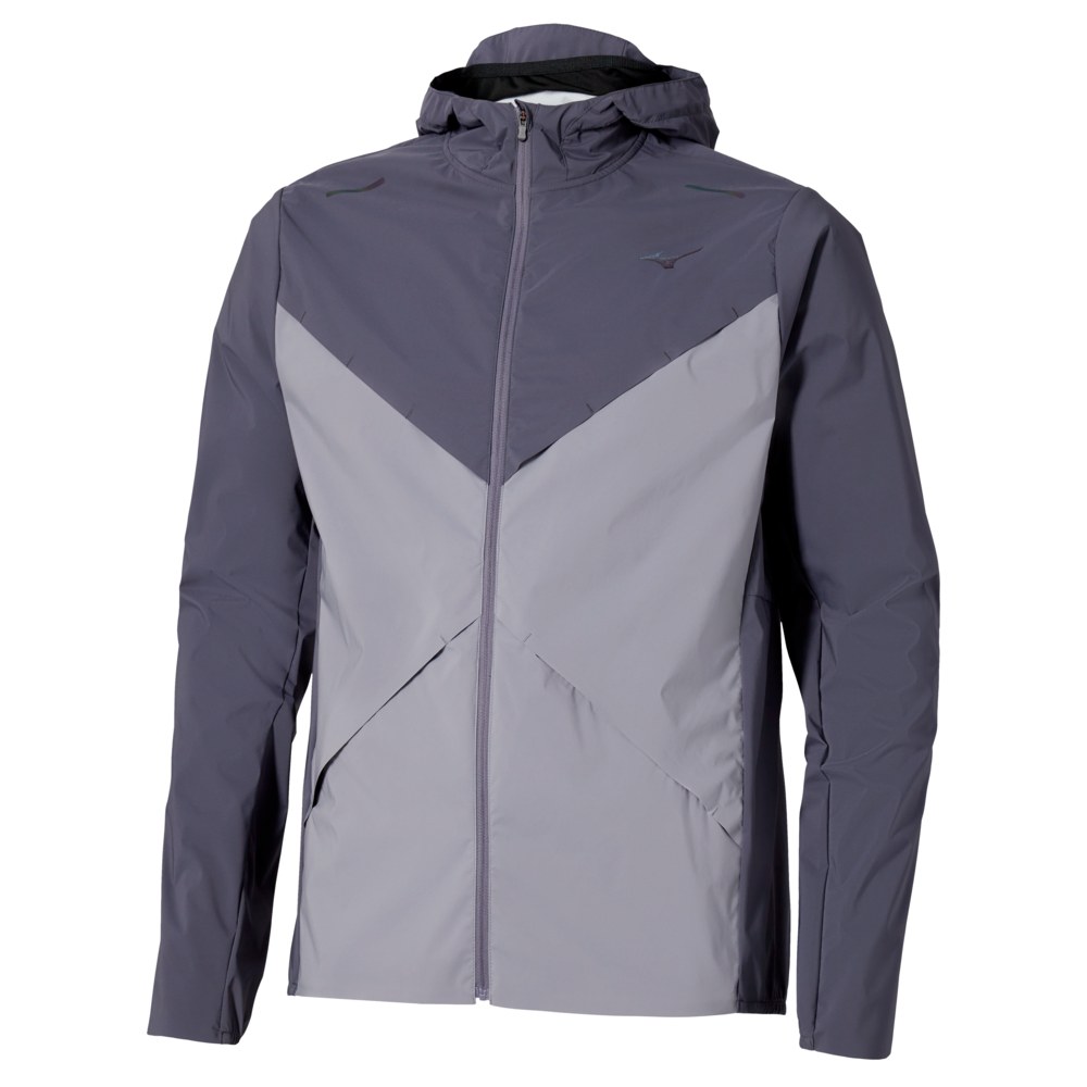 MIZUNO MENS TECH THERMAL CHARGE HOODED JACKET - QUICKSILVER