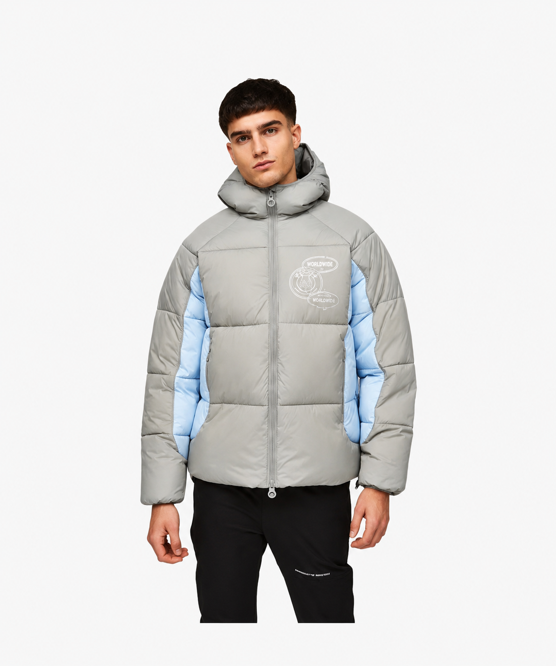 MERCIER DRIFTER BADGE CURVE JACKET - GREY/BLUE