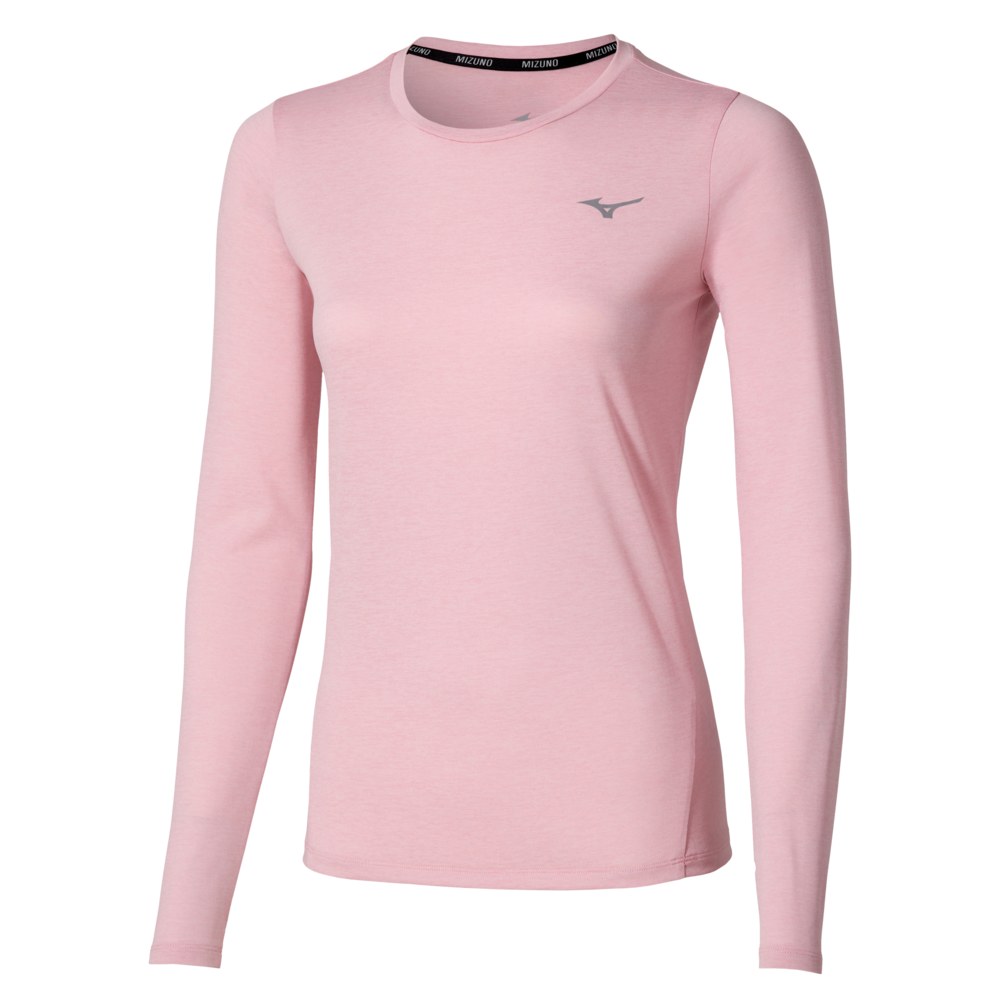 MIZUNO WOMENS CORE IMPULSE LS TEE - BLEACHED MAUVE