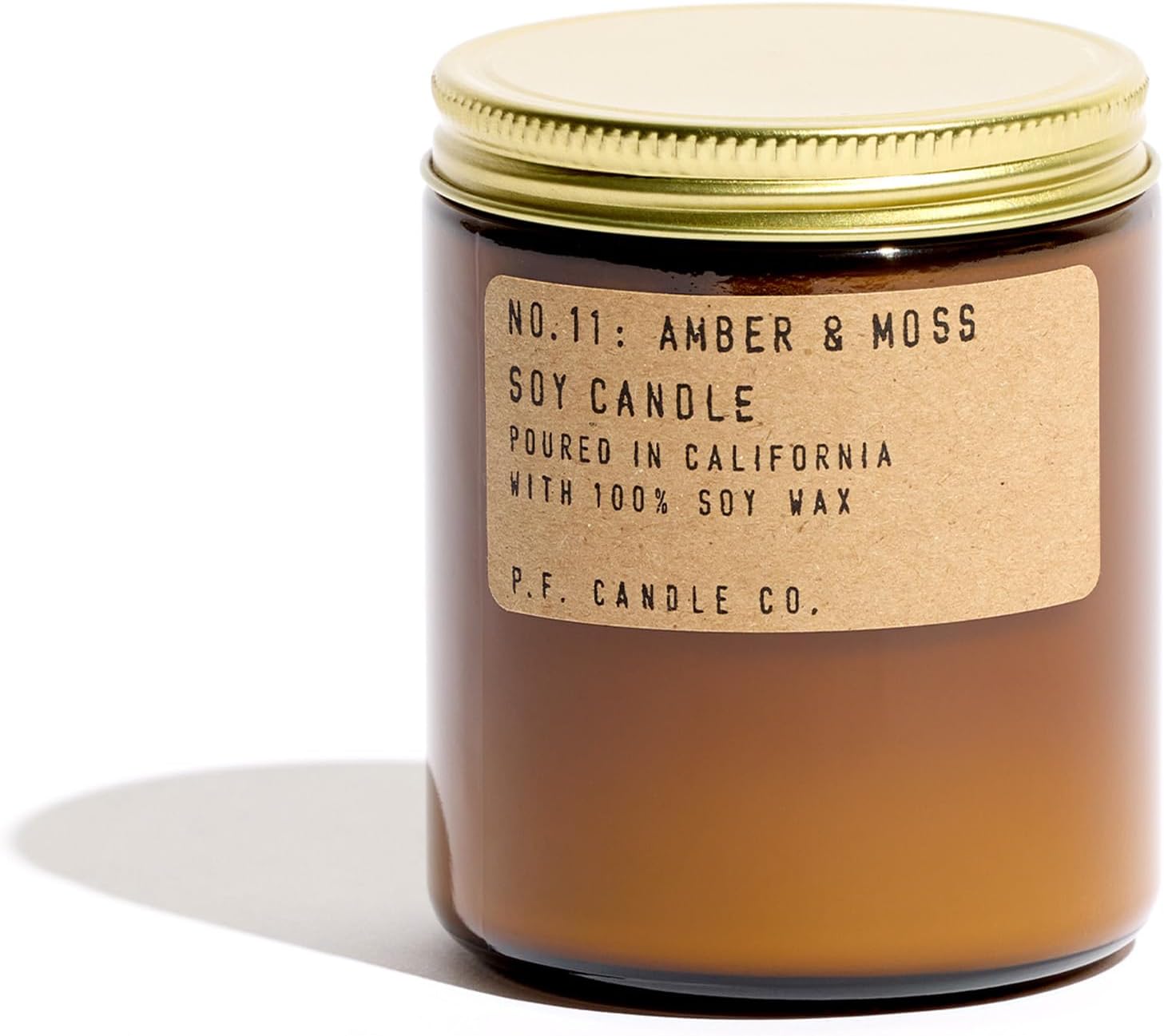 P.F. CANDLE CO NO.11 AMBER & MOSS 7.2 OZ SOY CANDLE - BROWN