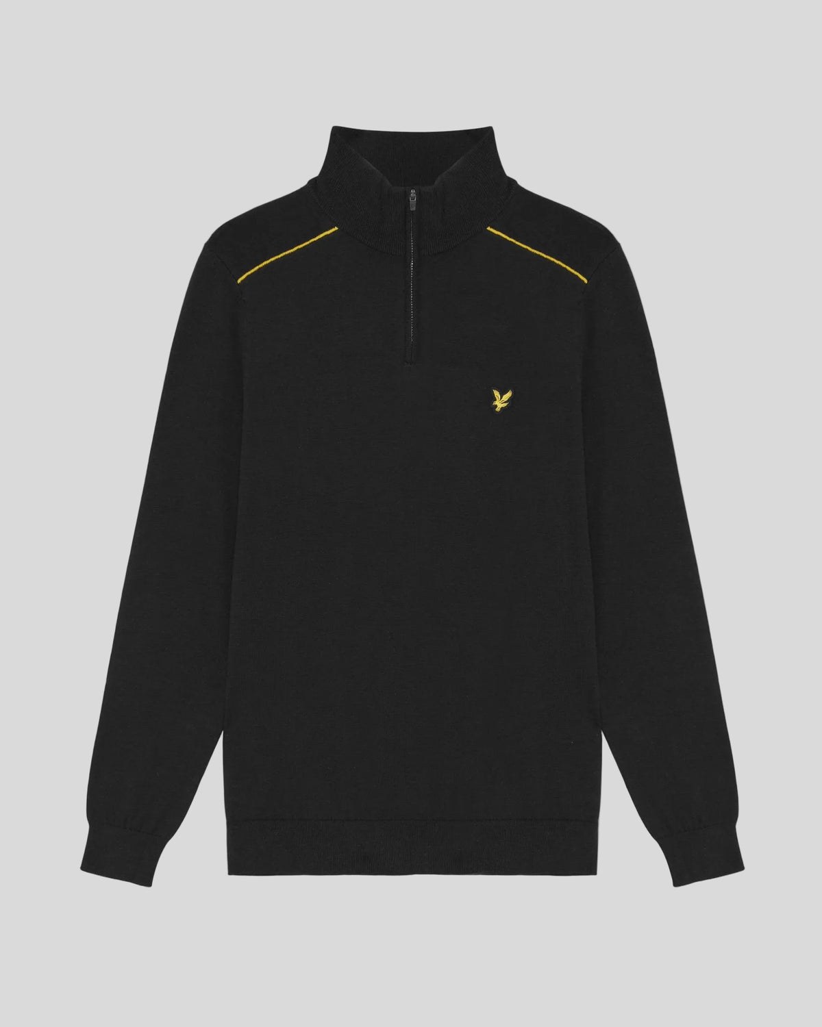 LYLE & SCOTT GOLF TIPPED QUARTER ZIP JUMPER - JET BLACK