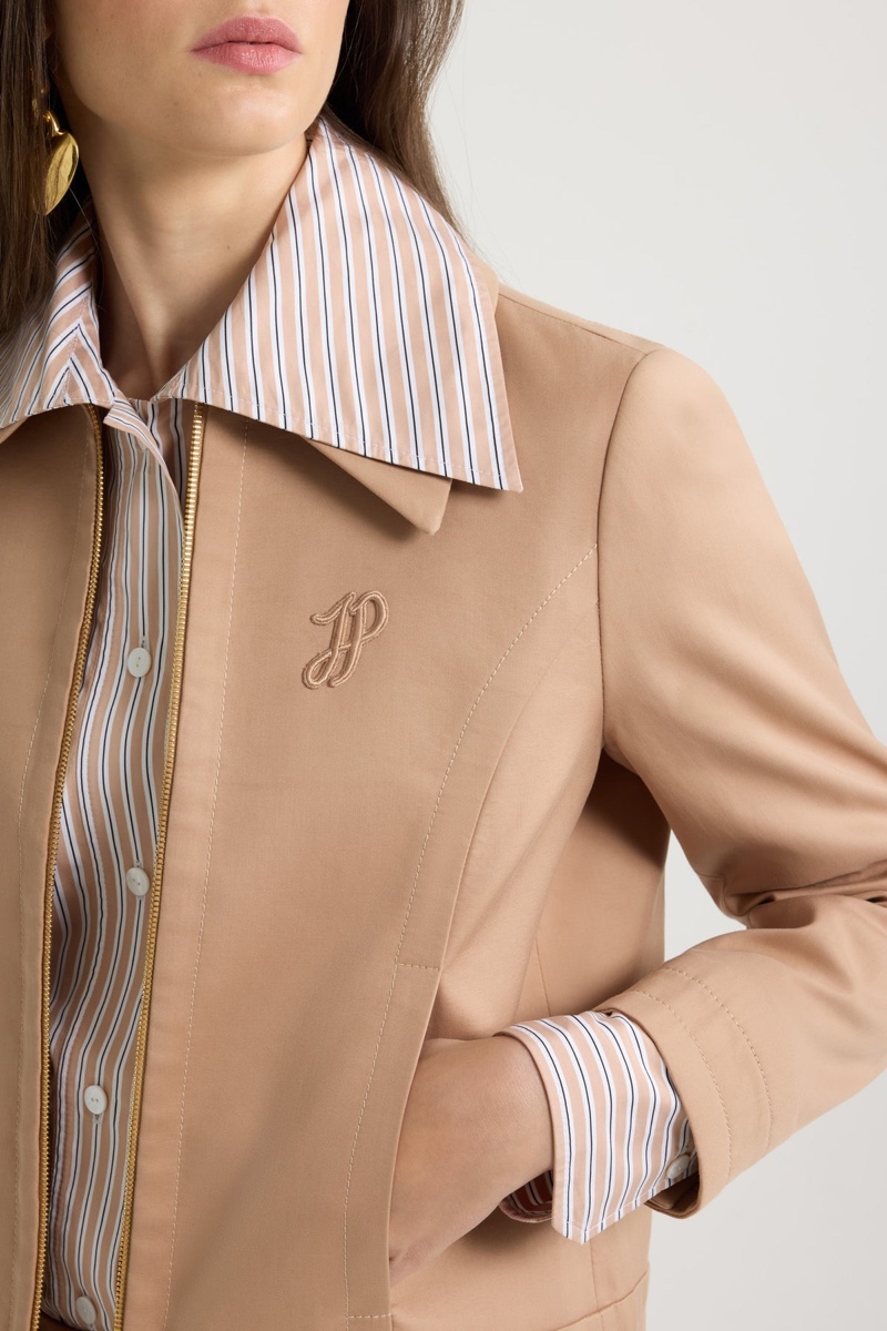 PATOU SHORT ZIPPED JACKET - PRALINE