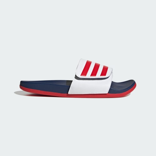 ADIDAS ADILETTE COMFORT ADJUSTABLE SLIDE - WHITE/NAVY/RED