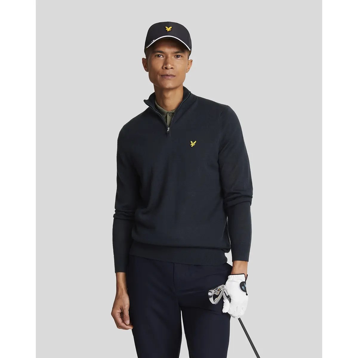 LYLE & SCOTT GOLF QUARTER ZIP MERINO JUMPER - DARK NAVY