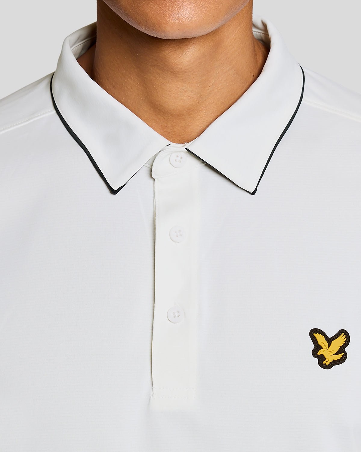LYLE & SCOTT GOLF CONTRAST COLLAR POLO - WHITE