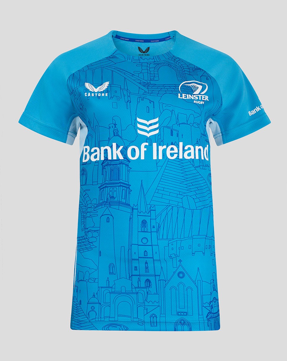 CASTORE LEINSTER MATCHDAY SHORT SLEEVE TEE WOMENS - MED BLUE/ CERULEAN