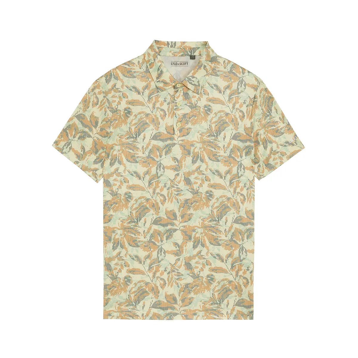 LYLE & SCOTT GOLF DIGITAL FLORAL POLO SHIRT - SUNRISE YELLOW