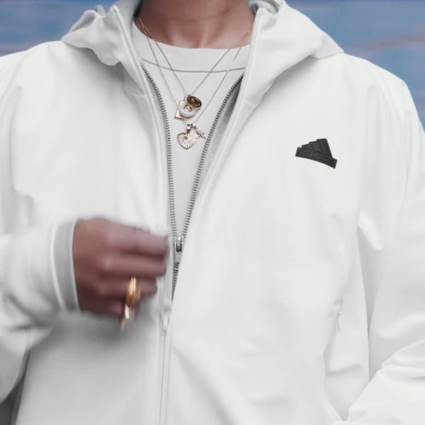 ADIDAS WOMENS  Z.N.E. WVN FULL ZIP     WHITE