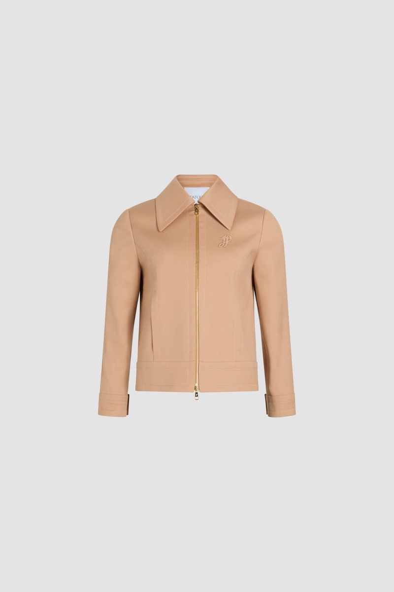 PATOU SHORT ZIPPED JACKET - PRALINE