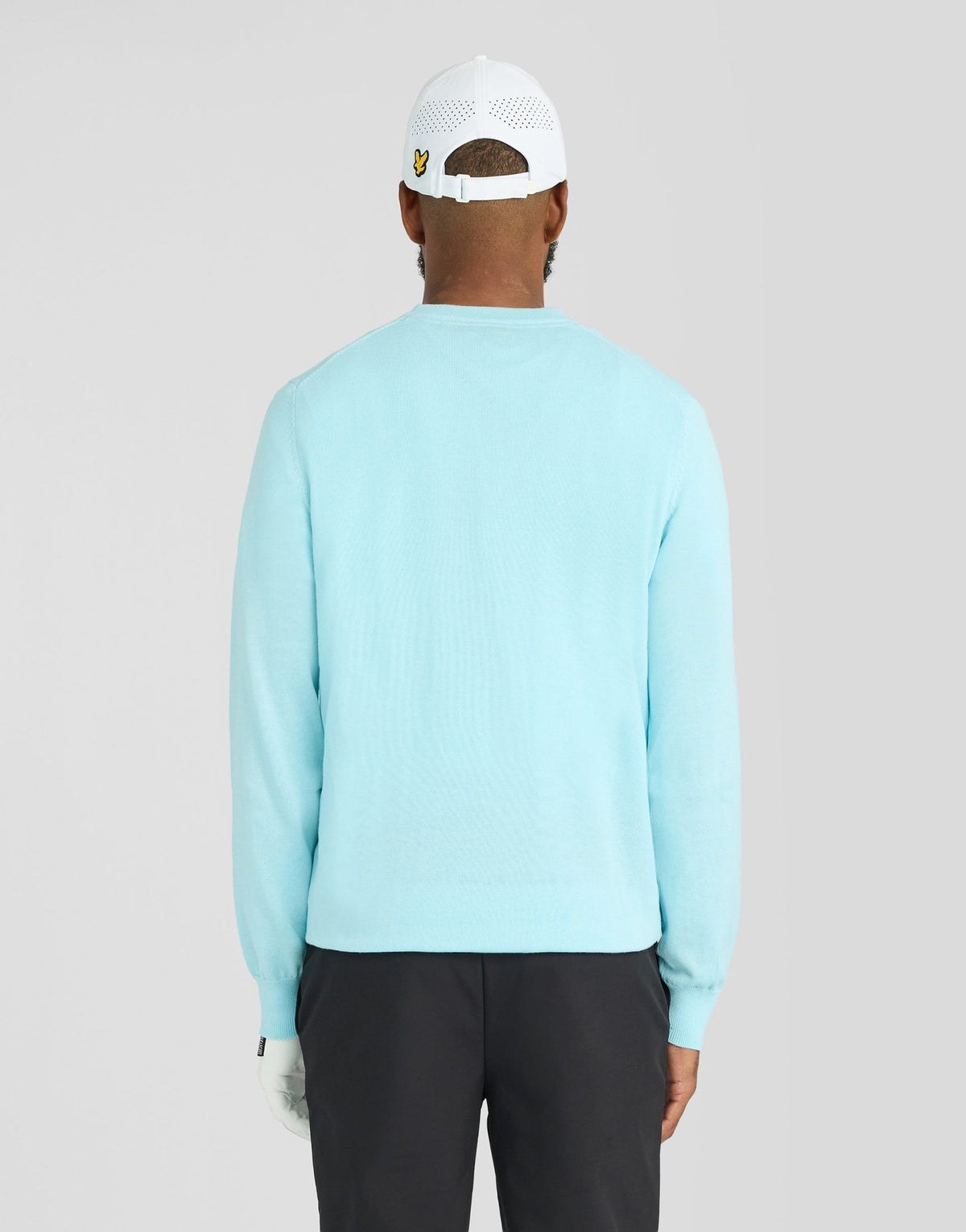 LYLE & SCOTT GOLF POLYBLEND CREW NECK PULLOVER - SEA BREEZE BLUE