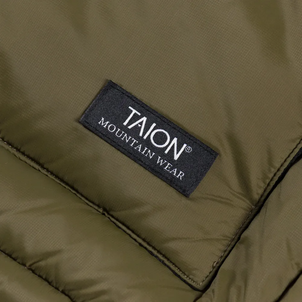 TAION MOUNTAIN VOLUME HOOD DOWN JACKET PACKABLE - KHAKI