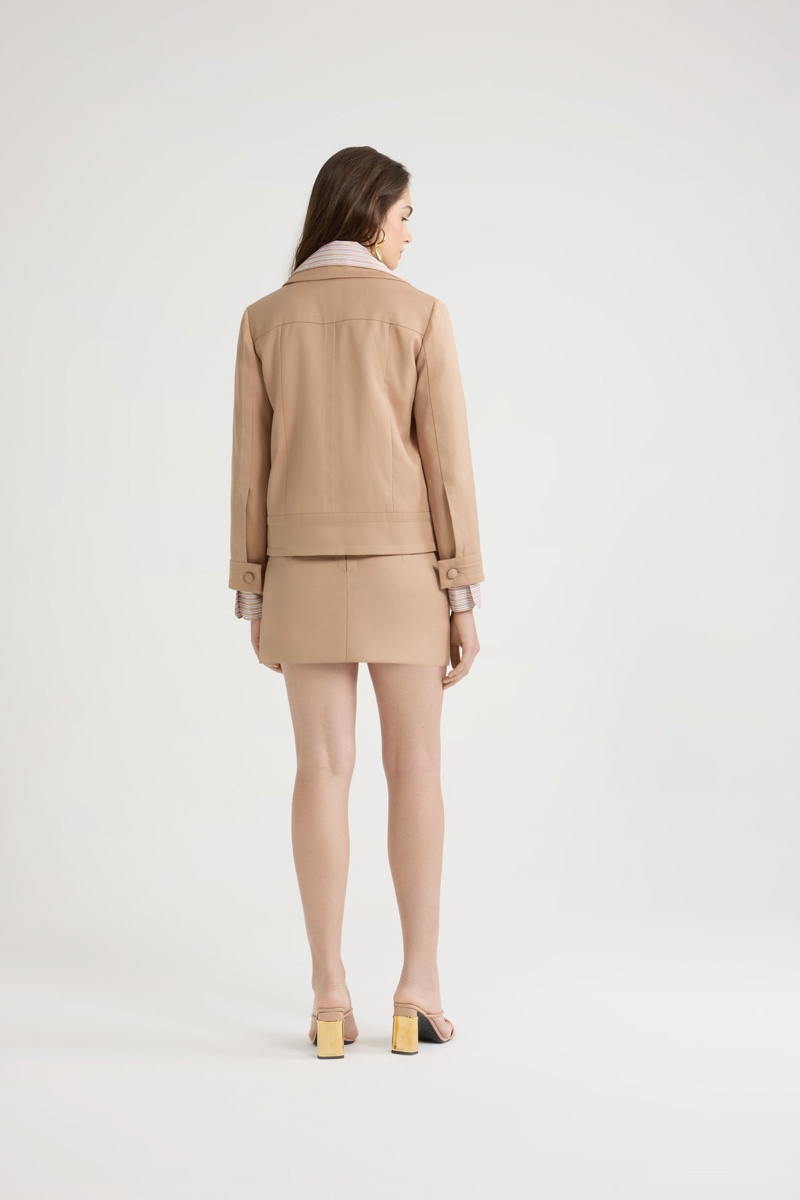 PATOU SHORT ZIPPED JACKET - PRALINE