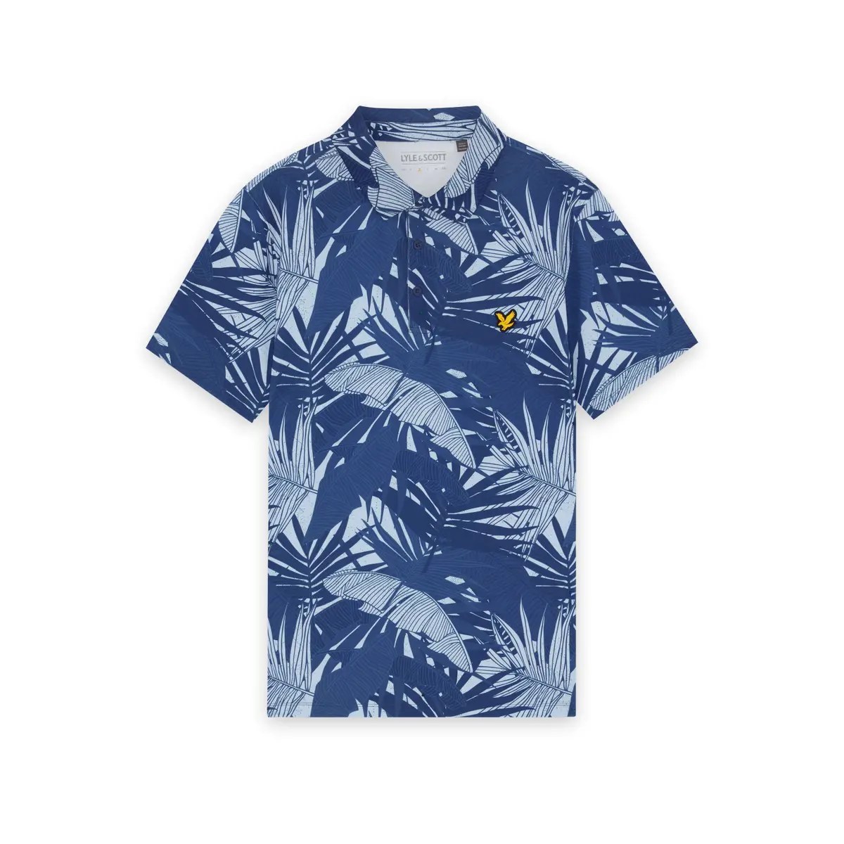 LYLE & SCOTT GOLF LEAF PRINT POLO - NAVY PEONY