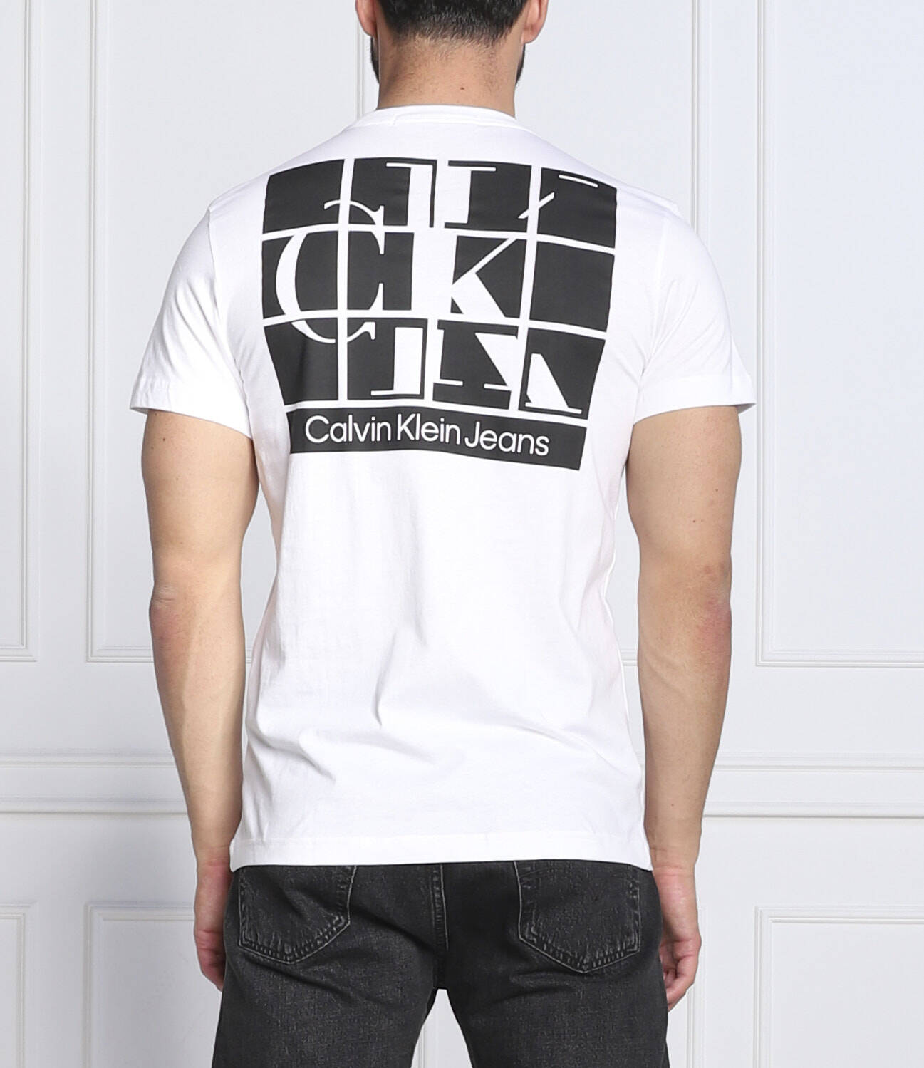 CALVIN KLEIN JEANS SCATTERED URB BK GRPHC - WHT/VIBR ORG -  WHT/VIBRANT ORANGE