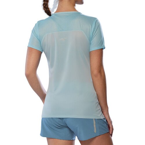 MIZUNO WOMENS DRYAEROFLOW GRAPHIC TEE - CLOUD BLUE