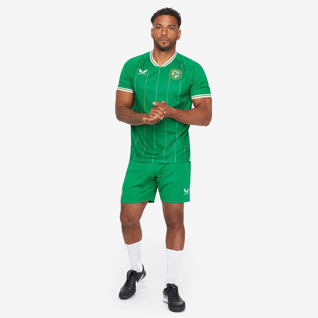 CASTORE FAI REPLICA HOME SHORT JUNIOR - JOLLY GREEN, BRILLIANT WHITE