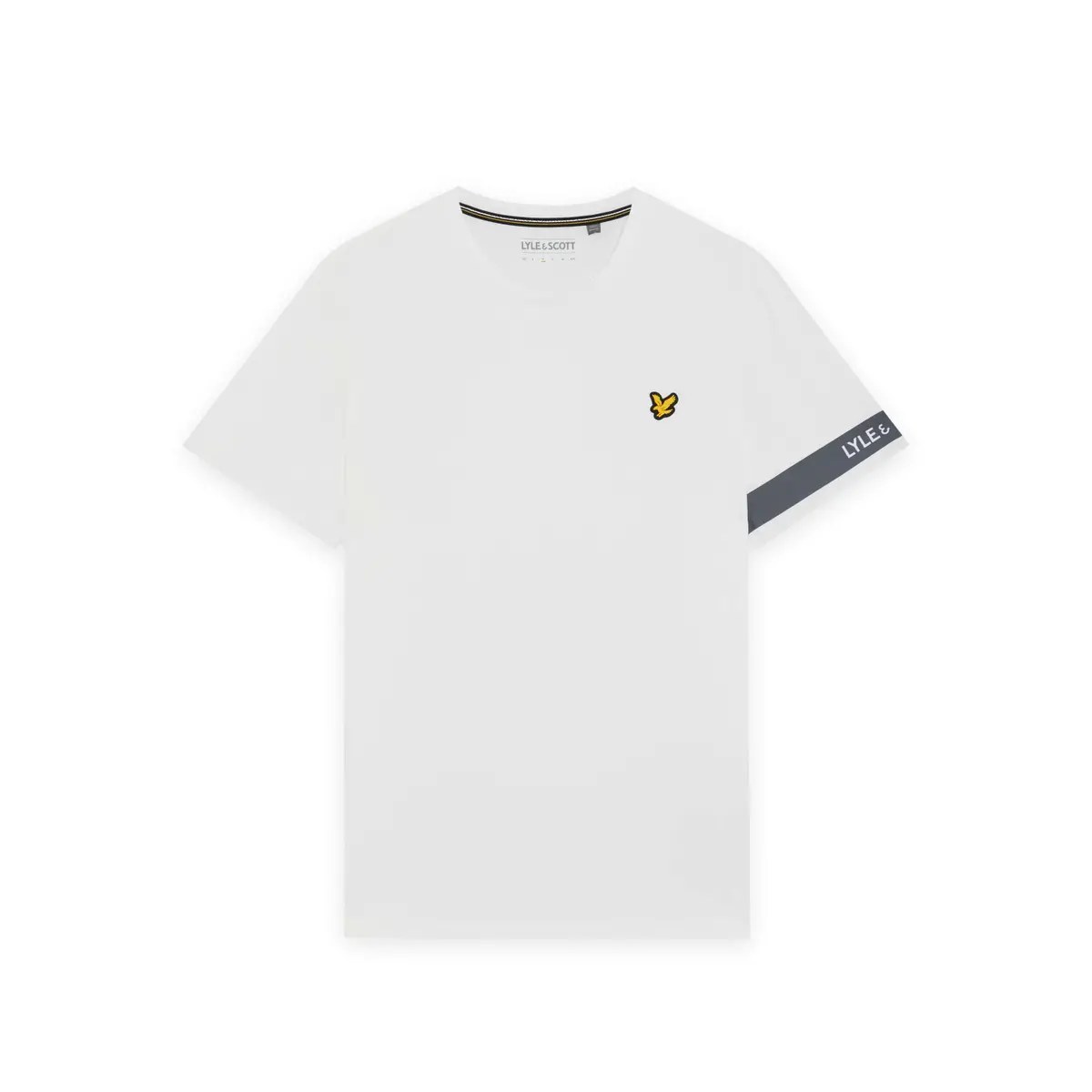 LYLE & SCOTT SPORTS SLEEVE BRANDED T-SHIRT - WHITE