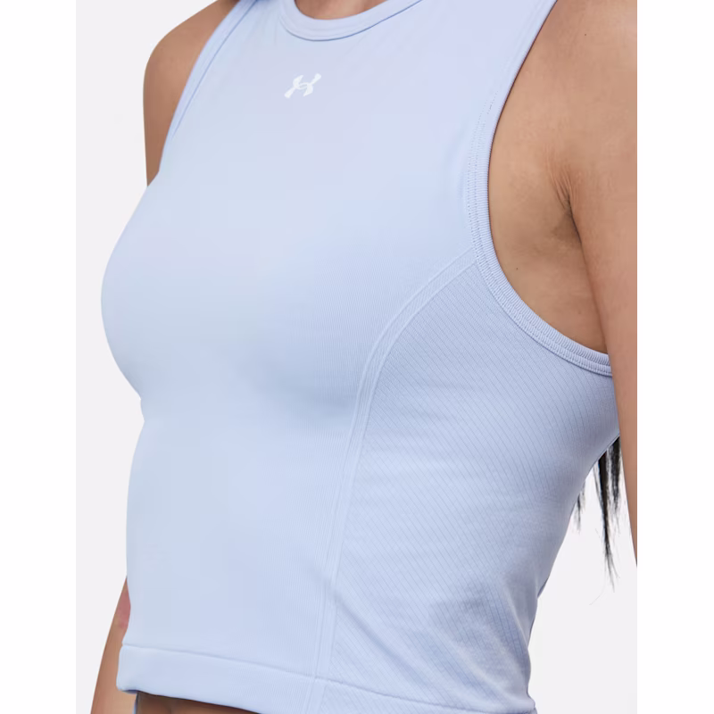 UNDER ARMOUR W SEAMLESS TANK - Celeste / White