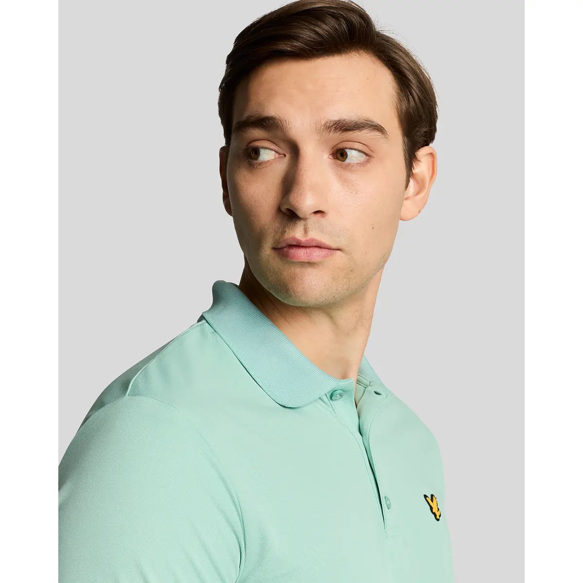 LYLE & SCOTT GOLF TECH POLO SHIRT - MINERAL TURQUOISE