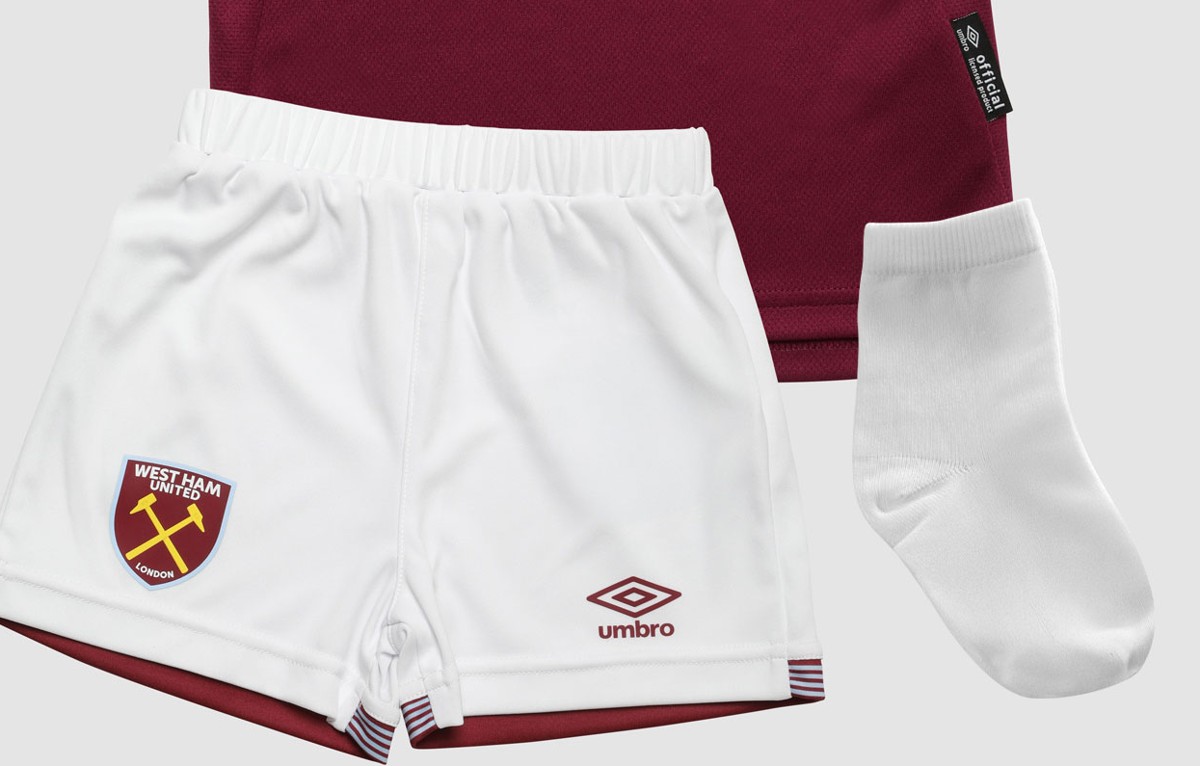 UMBRO WEST HAM 25/26 HOME BABY KIT - NEW CLARET
