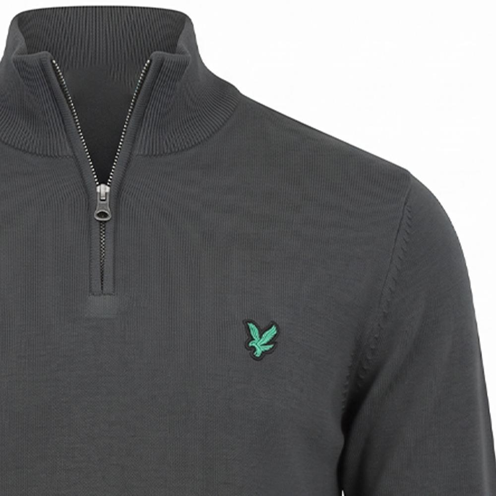 LYLE & SCOTT GOLF POLYBLEND QUARTER ZIP JUMPER - GUNMETAL