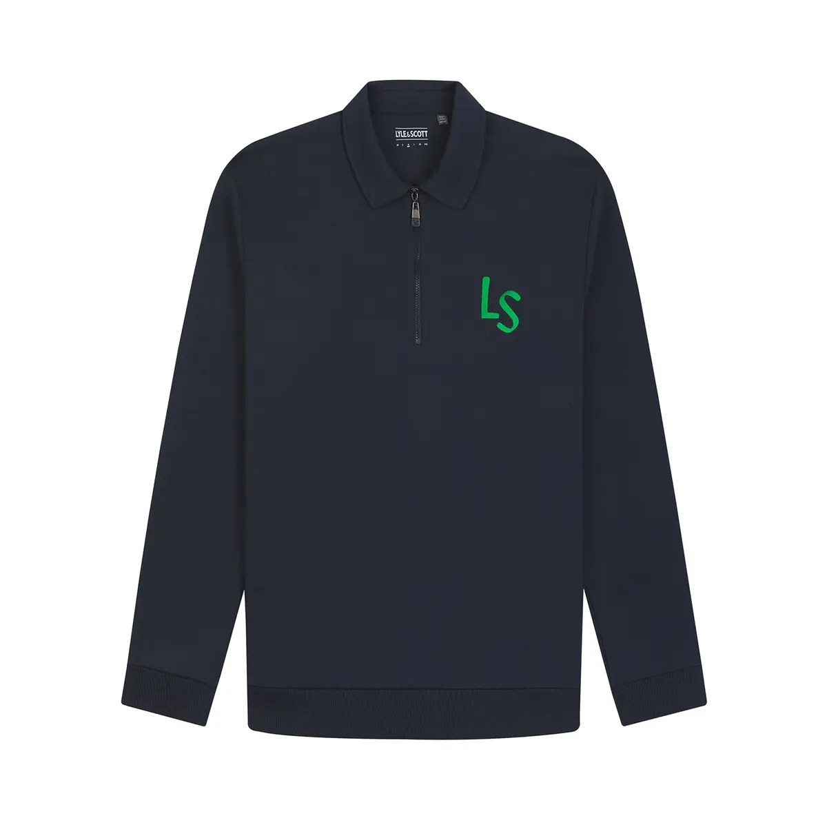 LYLE & SCOTT LS LOGO QUARTER ZIP SWEATSHIRT - DARK NAVY
