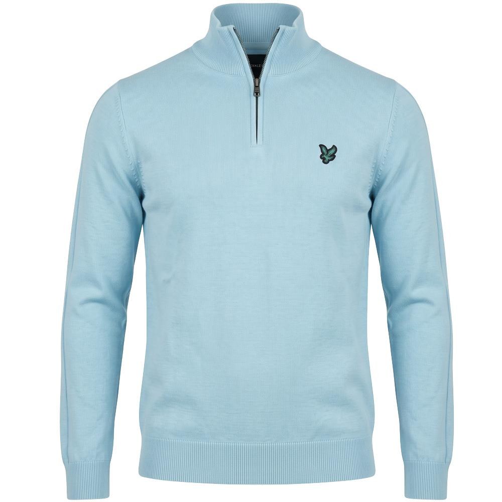 LYLE & SCOTT GOLF POLYBLEND QUARTER ZIP JUMPER - SEA BREEZE BLUE