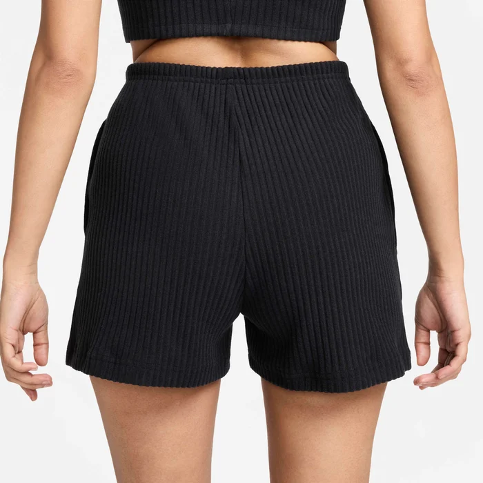 NIKE W NSW CHLL KNT RIB 3IN SHRT - BLACK