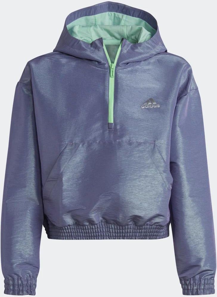 ADIDAS GIRLS  DANCE WOVEN  HOODED 1/2 ZIP JACKET