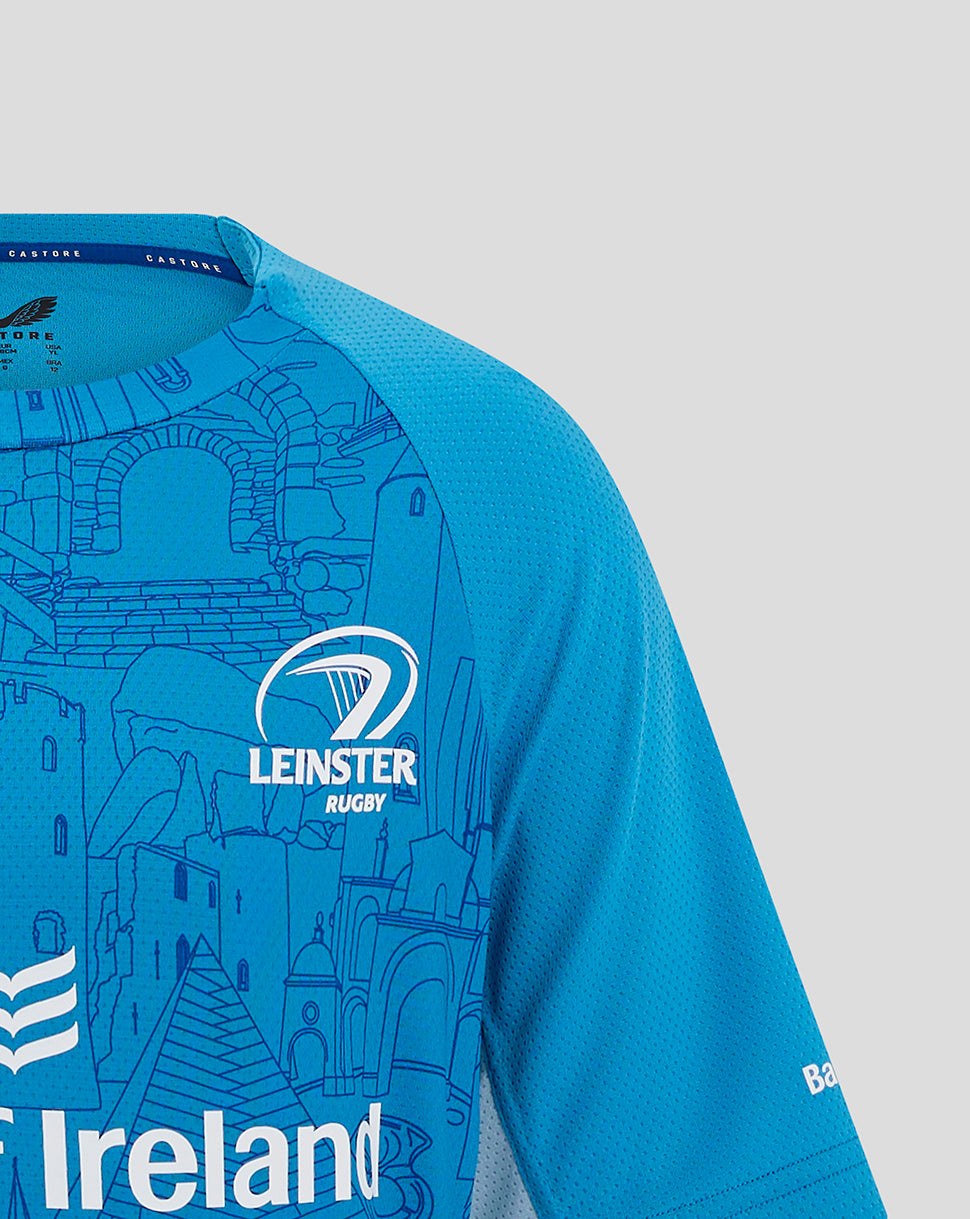 CASTORE LEINSTER MATCHDAY SHORT SLEEVE TEE JUNIOR - MED BLUE/ CERULEAN