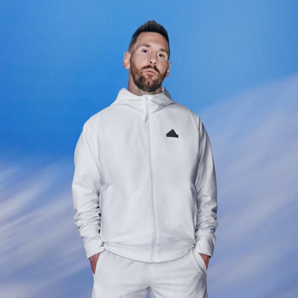 ADIDAS MENS Z.N.E. WV FULL ZIP      WHITE