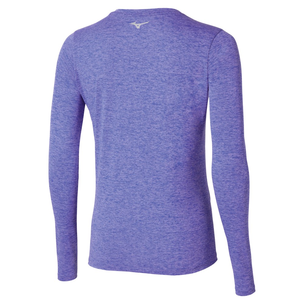 MIZUNO WOMENS CORE IMPULSE LS TEE - IRIS BLOOM