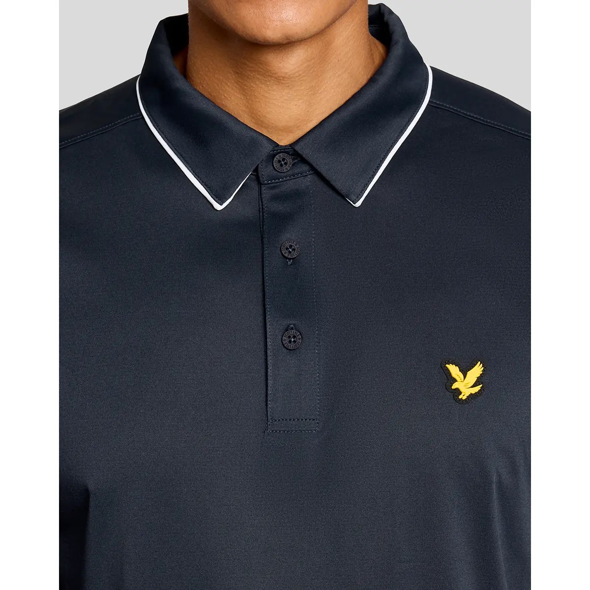 LYLE & SCOTT GOLF CONTRAST COLLAR POLO - DARK NAVY