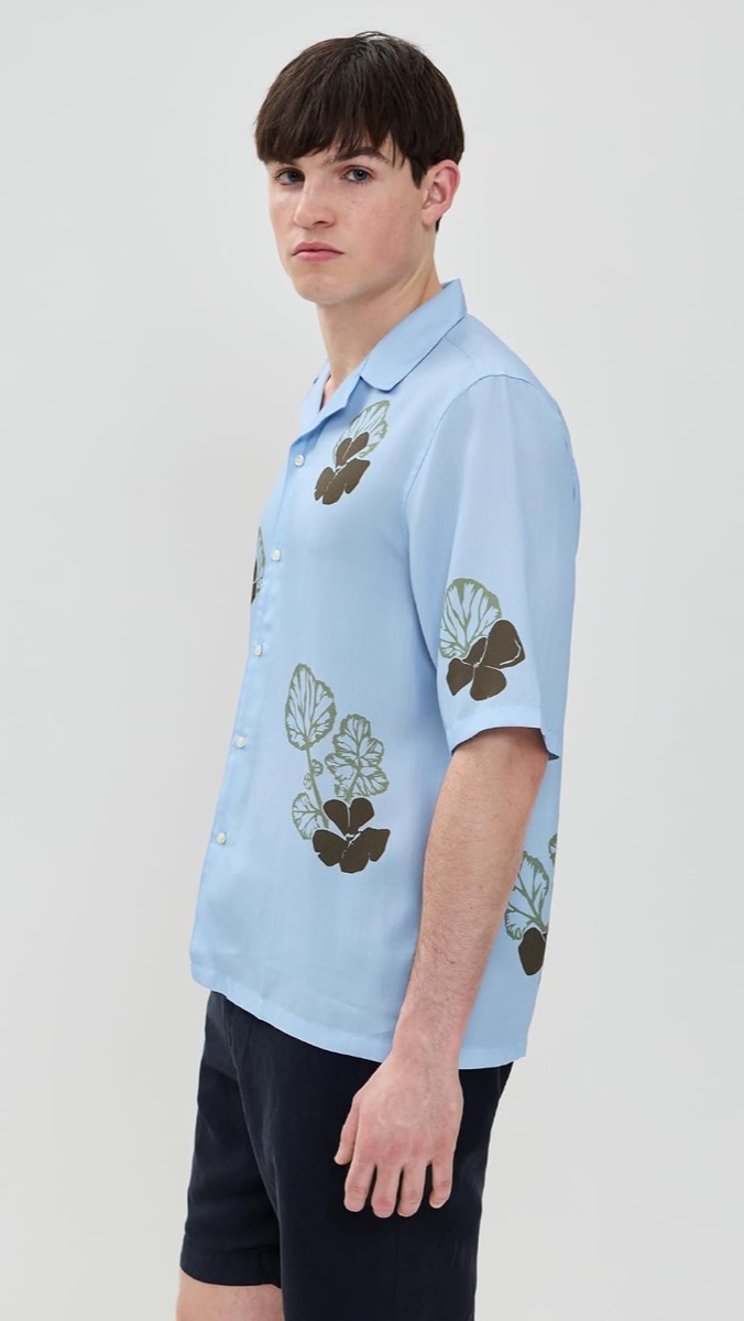 OFFICINE GENERALE EREN SHIRT - DREAM BLUE/OLIVE