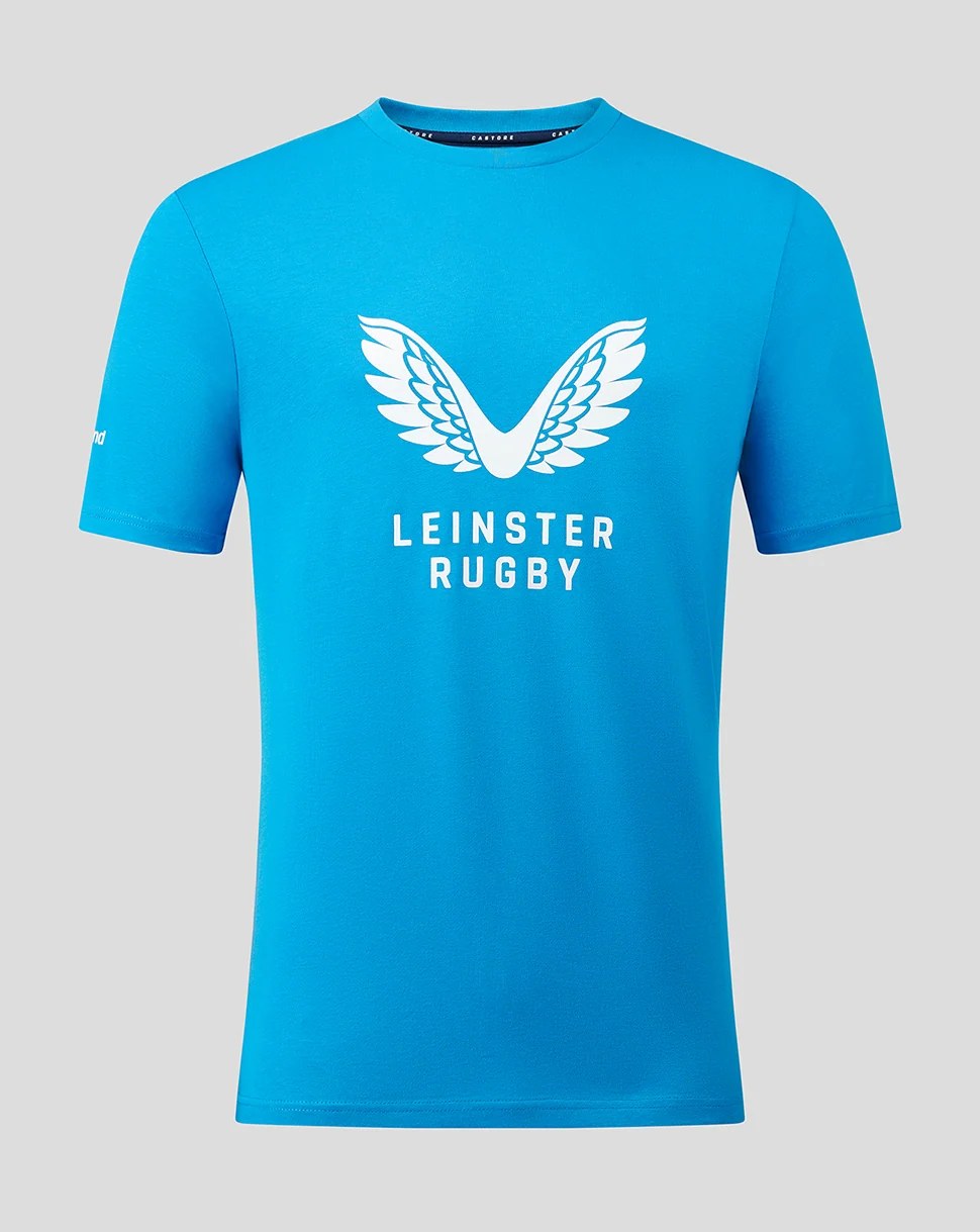 CASTORE LEINSTER PLAYERS COTTON LOGO TEE - IMPERIAL BLUE
