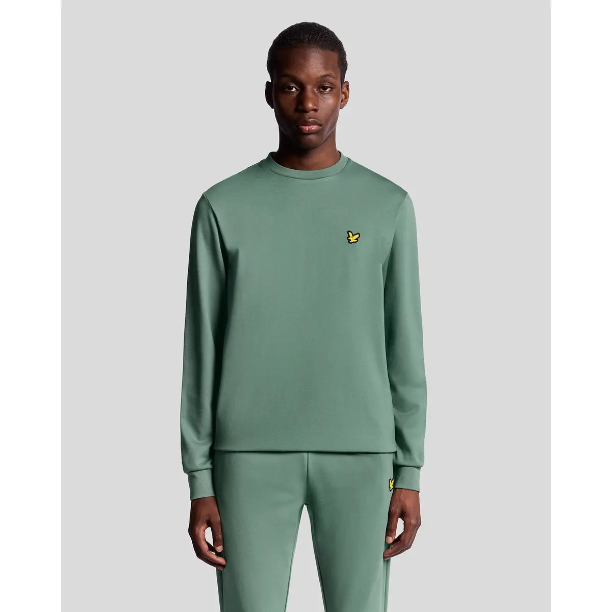 LYLE & SCOTT CREW NECK FLY FLEECE - SILVER PINE