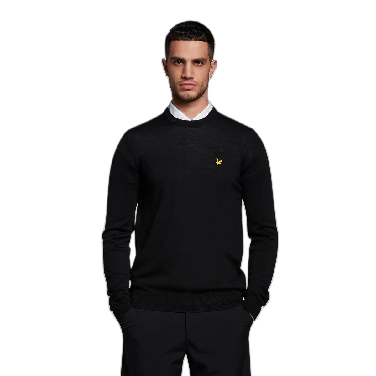 LYLE & SCOTT GOLF CREW NECK PULLOVER - JET BLACK