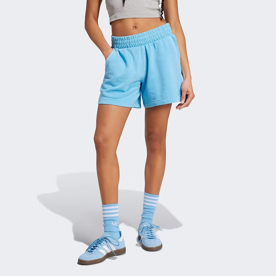 ADIDAS ORIGINALS W ESS+ FLC SHORTS - SEMI BURST BLUE