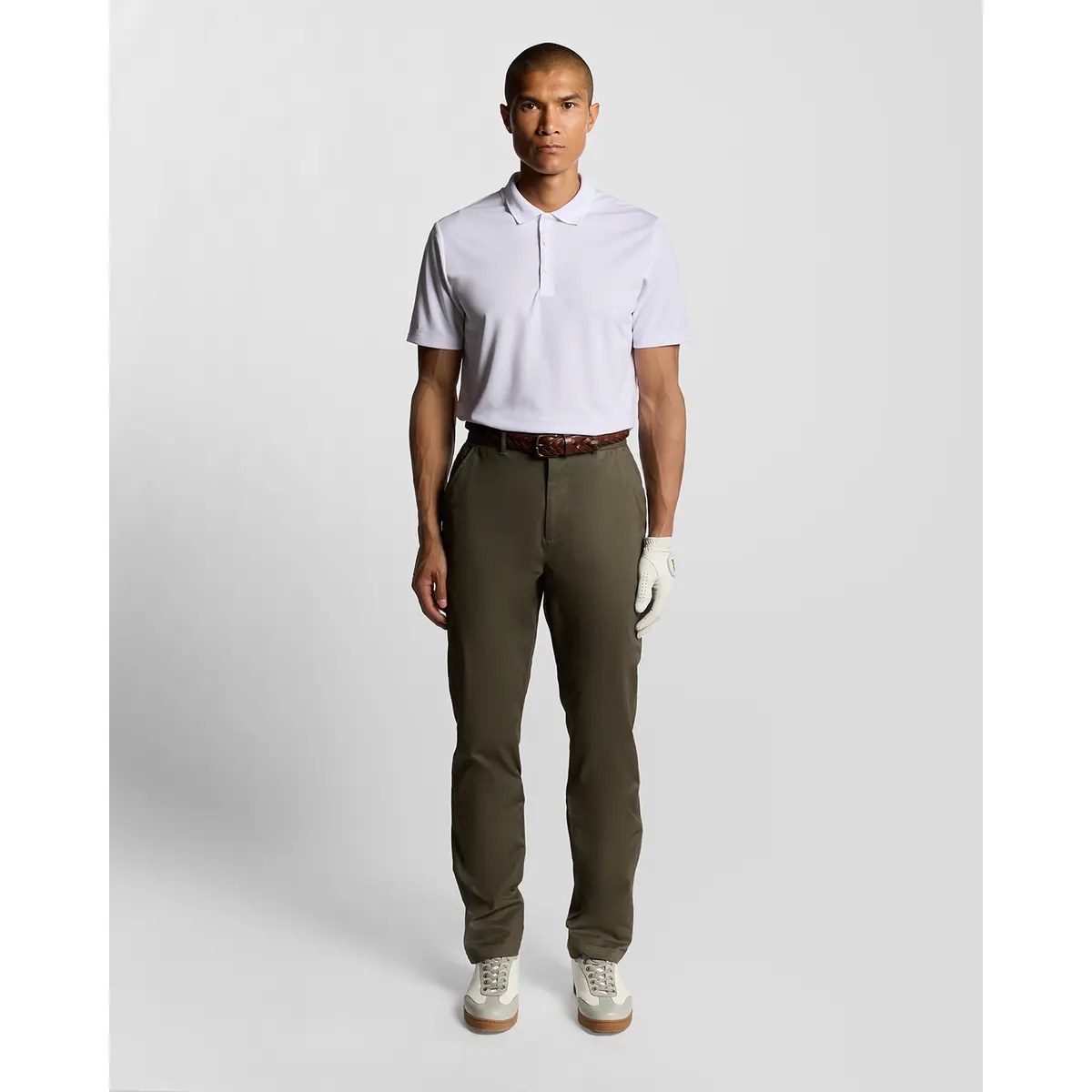 LYLE & SCOTT COURSE STRETCH CHINO TROUSERS - CACTUS GREEN