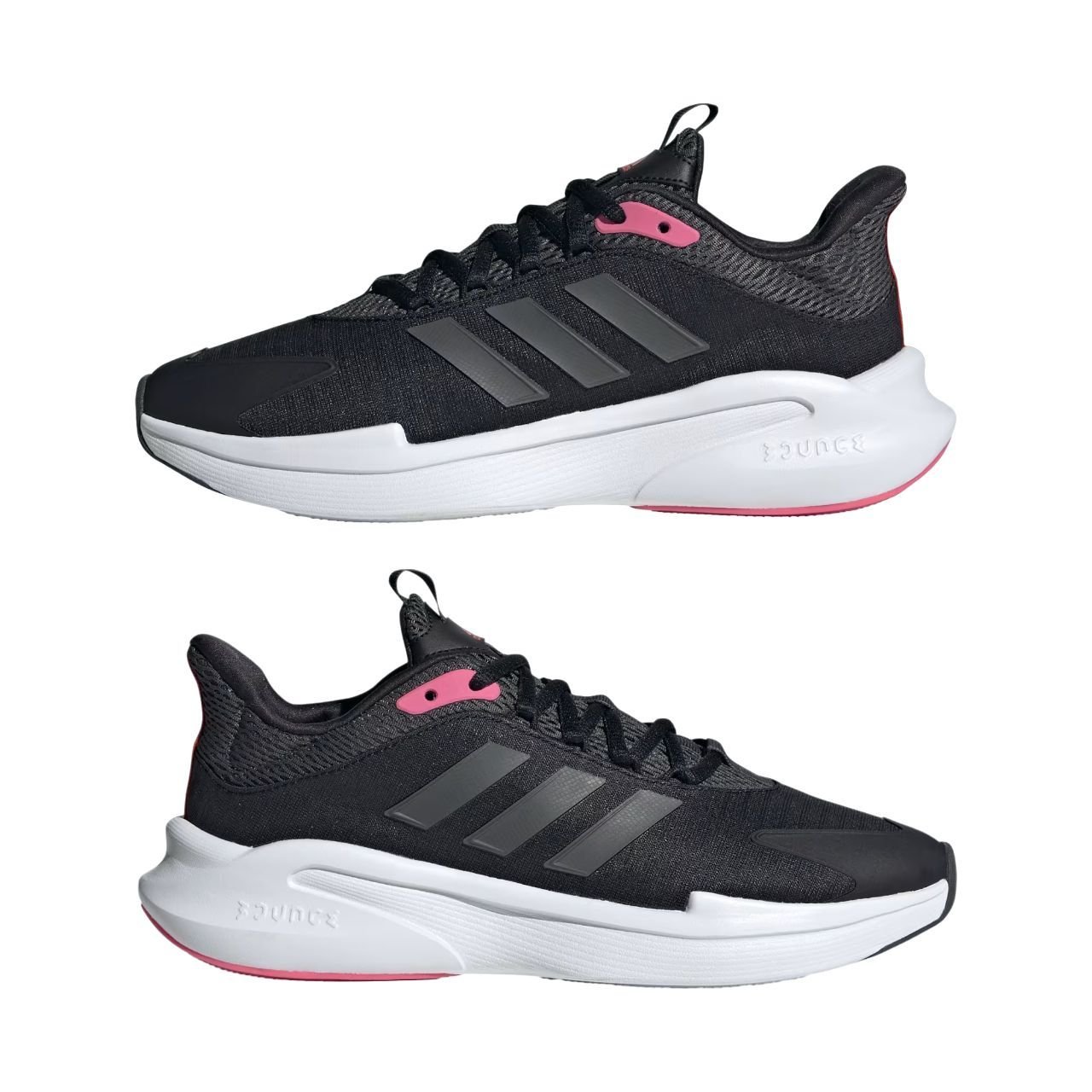 ADIDAS ALPHAEDGE + TRAINERS - CORE BLACK/GREY SIX/PINK FUSION