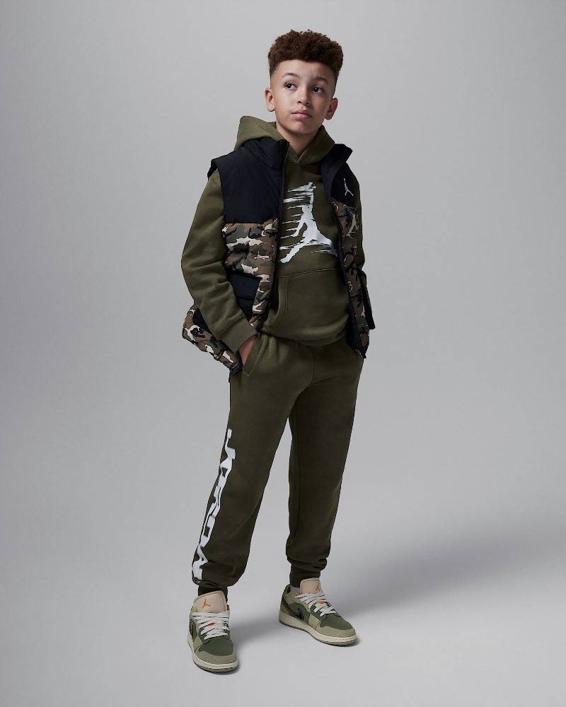JORDAN FLIGHT MVP MOTION FLC PANT - MEDIUM OLIVE