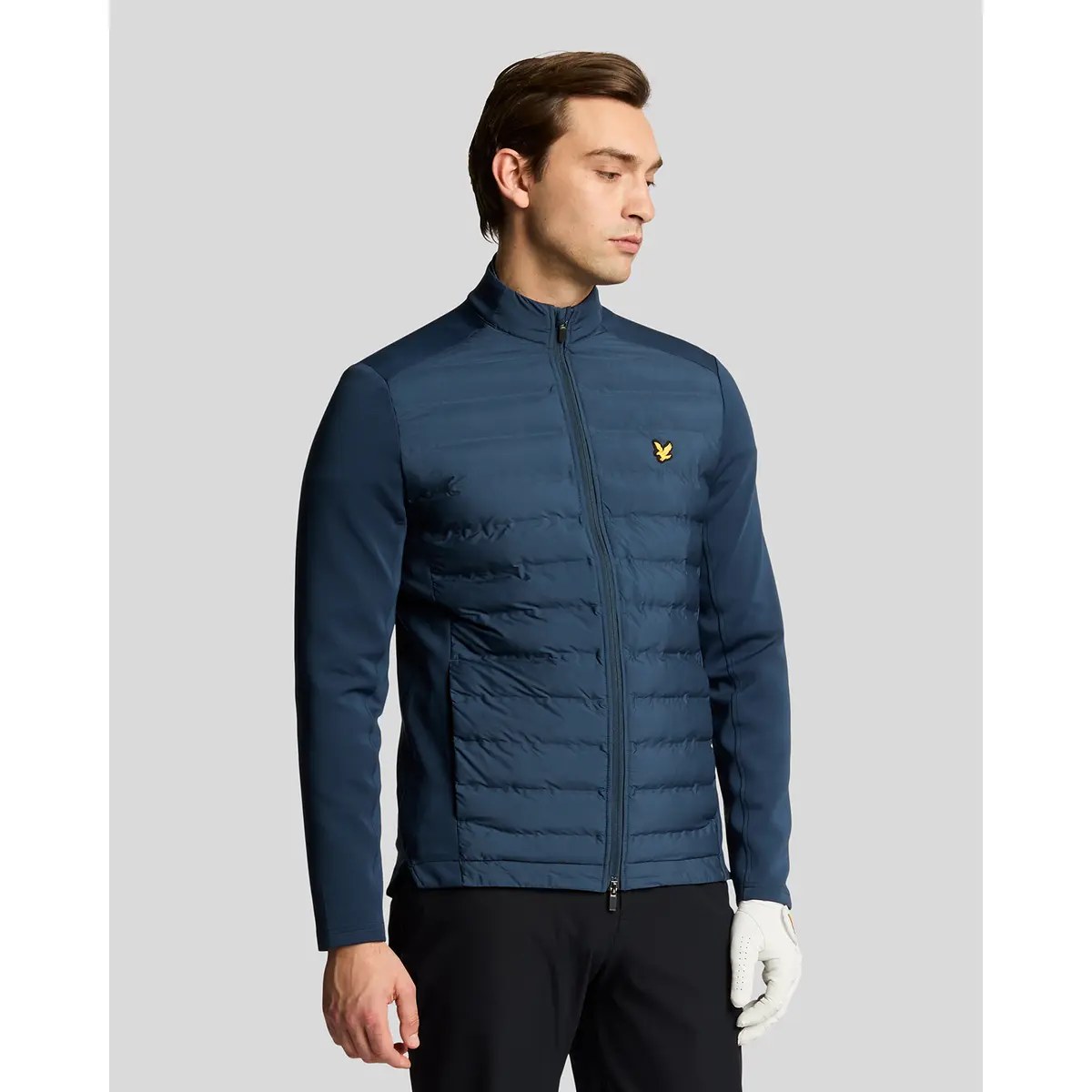LYLE & SCOTT HYBRID QUILTED FULL ZIP GOLF JACKET - RYDER BLUE