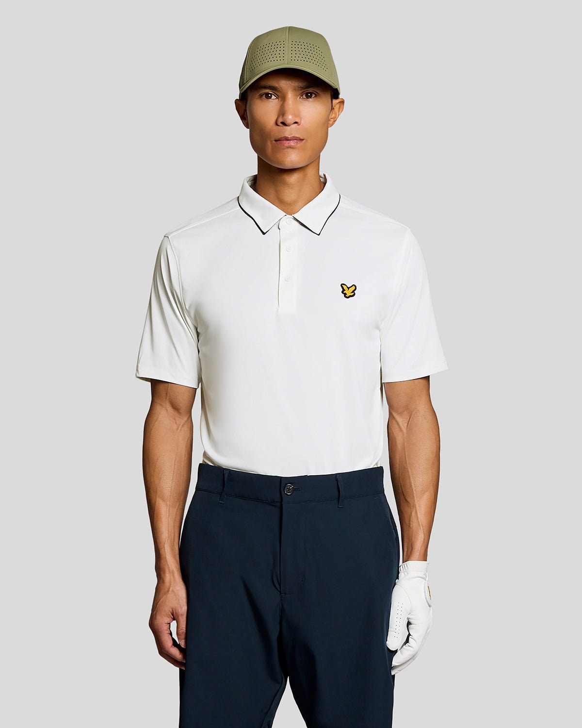 LYLE & SCOTT GOLF CONTRAST COLLAR POLO - WHITE