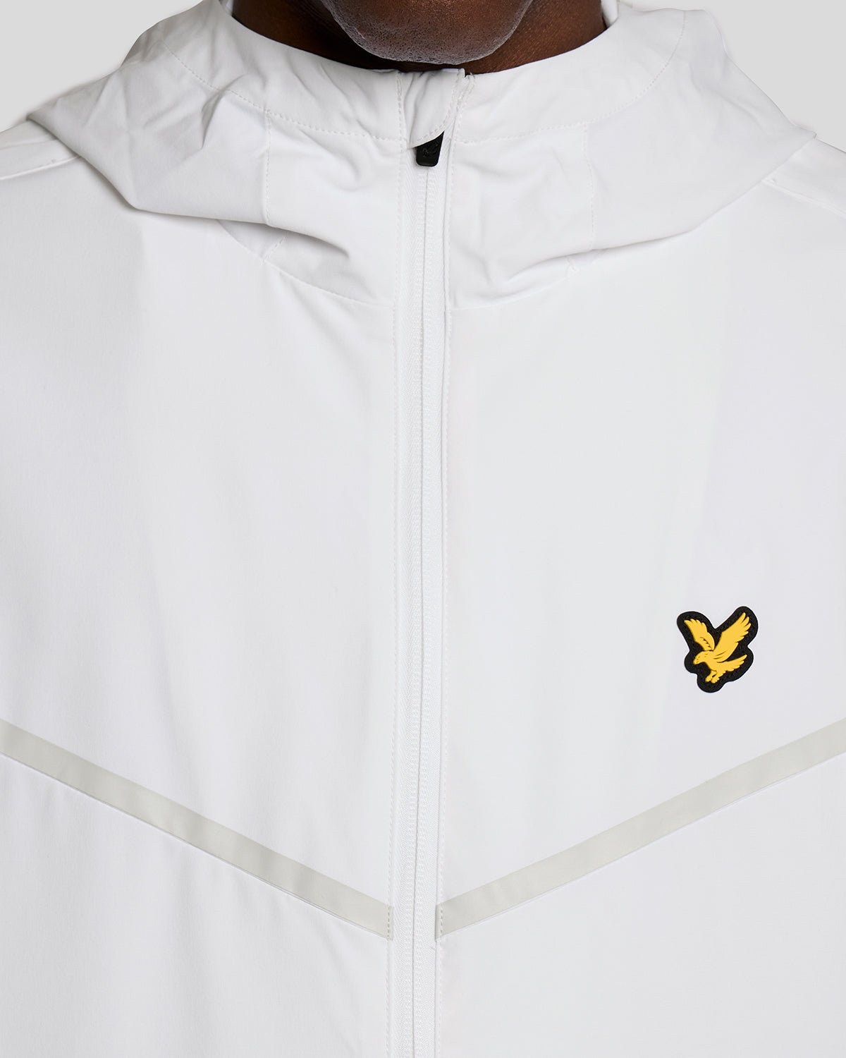 LYLE & SCOTT STRIPED TRACK JACKET - WHITE